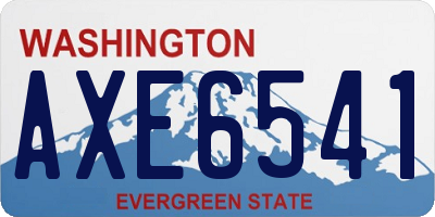 WA license plate AXE6541
