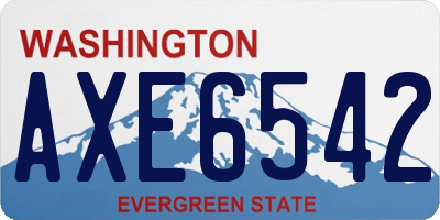 WA license plate AXE6542