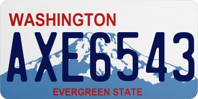 WA license plate AXE6543