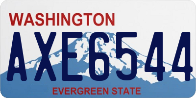 WA license plate AXE6544