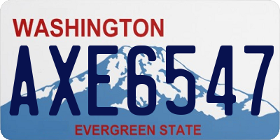 WA license plate AXE6547