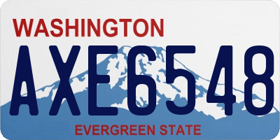 WA license plate AXE6548
