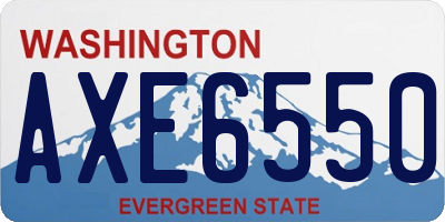 WA license plate AXE6550