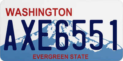 WA license plate AXE6551