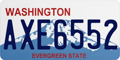 WA license plate AXE6552