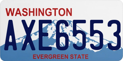 WA license plate AXE6553
