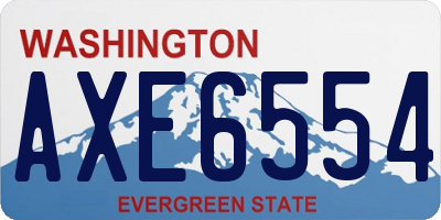 WA license plate AXE6554