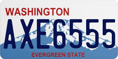 WA license plate AXE6555