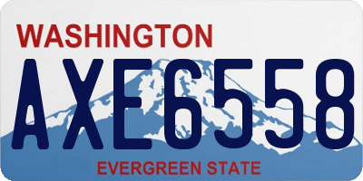 WA license plate AXE6558
