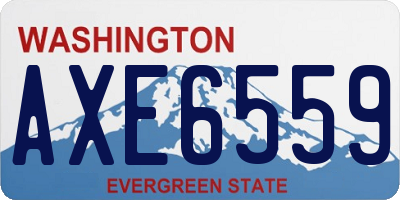 WA license plate AXE6559