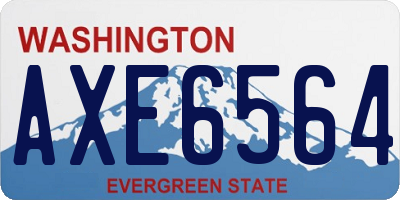 WA license plate AXE6564