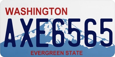 WA license plate AXE6565