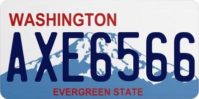 WA license plate AXE6566