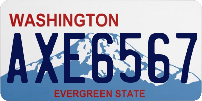 WA license plate AXE6567
