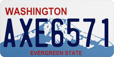 WA license plate AXE6571