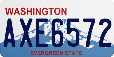 WA license plate AXE6572