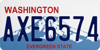WA license plate AXE6574