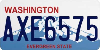WA license plate AXE6575