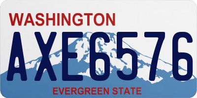 WA license plate AXE6576