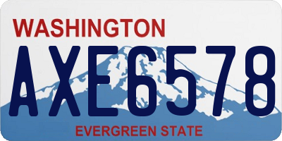 WA license plate AXE6578