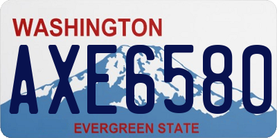 WA license plate AXE6580