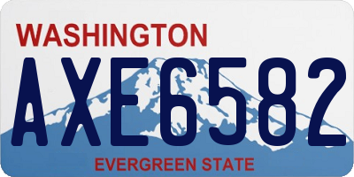 WA license plate AXE6582