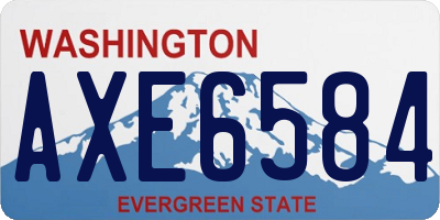 WA license plate AXE6584
