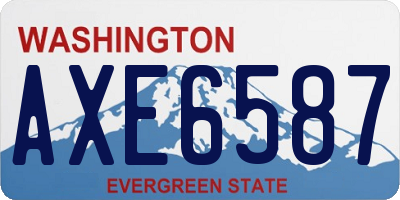 WA license plate AXE6587