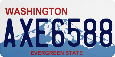 WA license plate AXE6588
