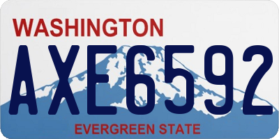 WA license plate AXE6592
