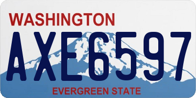 WA license plate AXE6597