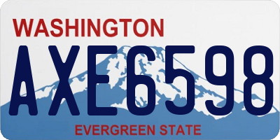 WA license plate AXE6598