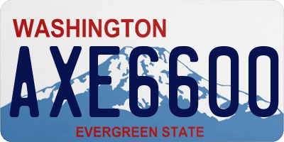 WA license plate AXE6600