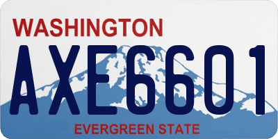 WA license plate AXE6601