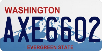 WA license plate AXE6602