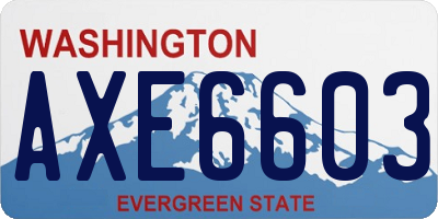 WA license plate AXE6603