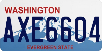 WA license plate AXE6604