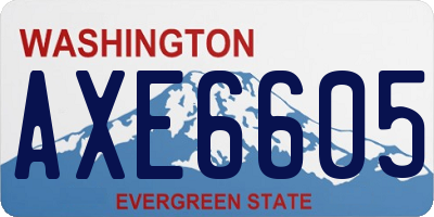WA license plate AXE6605