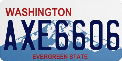 WA license plate AXE6606