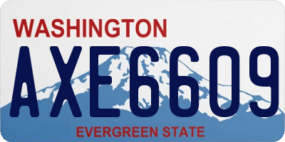 WA license plate AXE6609