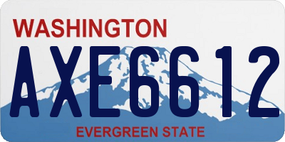 WA license plate AXE6612