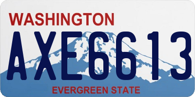 WA license plate AXE6613