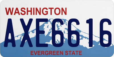 WA license plate AXE6616
