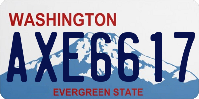 WA license plate AXE6617