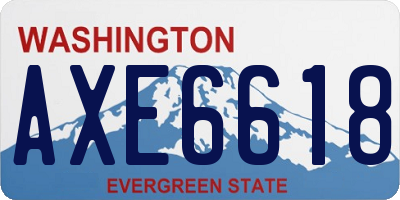 WA license plate AXE6618