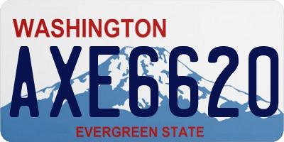 WA license plate AXE6620