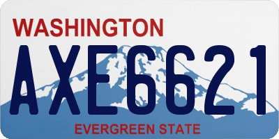 WA license plate AXE6621