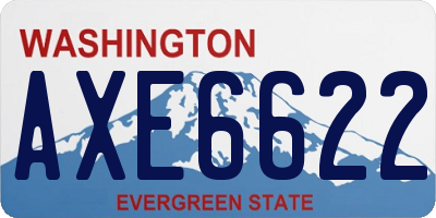 WA license plate AXE6622