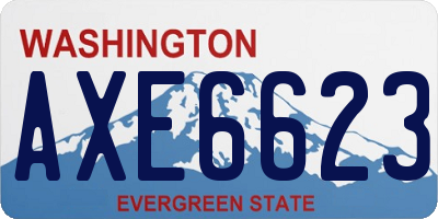 WA license plate AXE6623