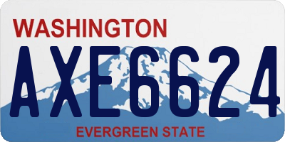 WA license plate AXE6624